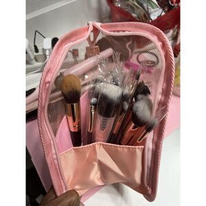 15Pcs Black Professional Makeup Brush Set With Storage Bag 5 beauty Eggs